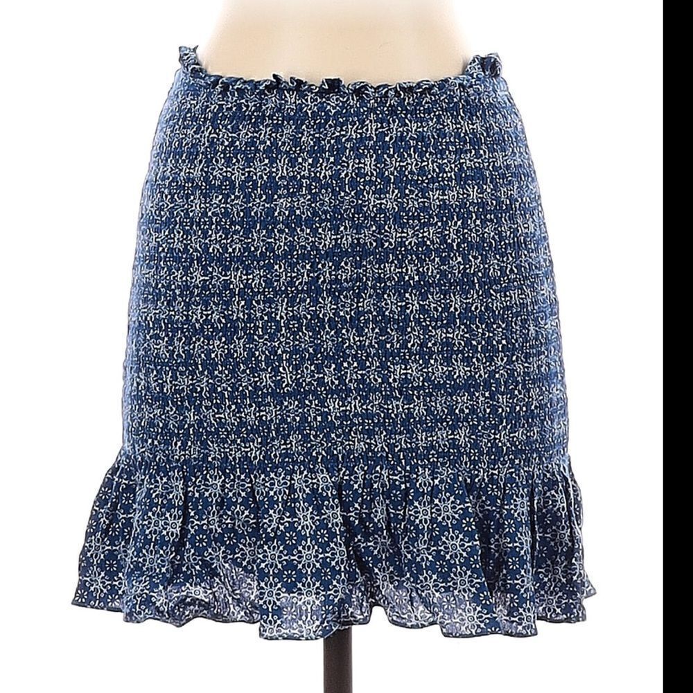 Pookie & Sebastian Multicolored Smocked Mini Skirt w/Ruffle (Size: Medium)